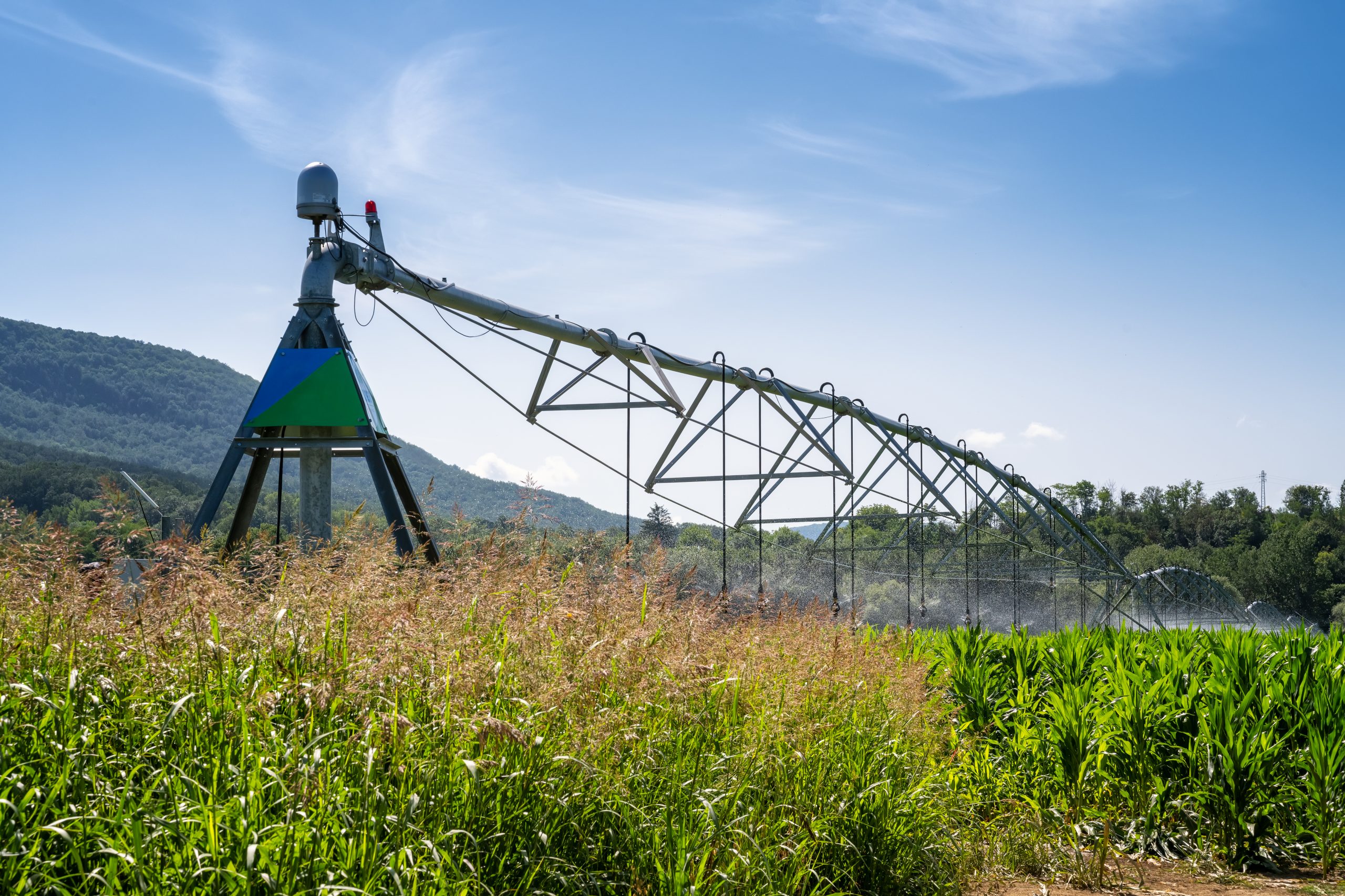 irrigation system watering crops on sunny day 2026 03 16 04 59 53 utc